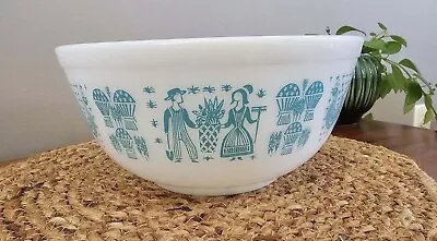 Vintage Pyrex Amish Butterprint 2 1/2 Qt Mixing Bowl Turquoise Print #403 • $42