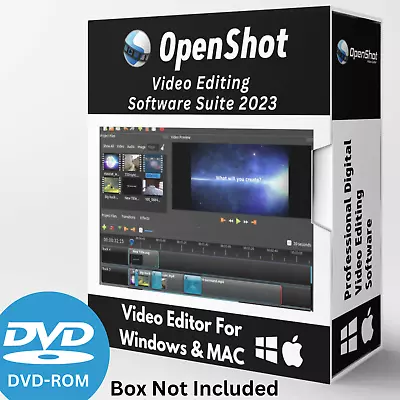 Open Shot Video Editor 2023 | Full Pro Video Editing Software Suite On DVD-ROM • $15.99