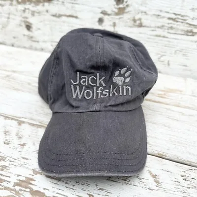 Jack Wolfskin Grey Cap Men's Summer Baseball Festival Spellout Adjustable Hat • £16.99