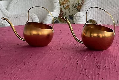 Two Vintage 1970s Coppercraft Copper Watering Cans • $23