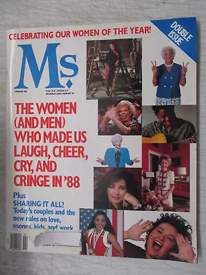 Ms. Magazine February 1989 Rosanne Barr Oprah Nancy Reagan Bush Women's Feminism • $14.95