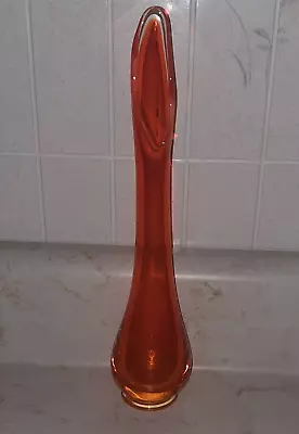 Viking Glass Orange Vase 11  • $120