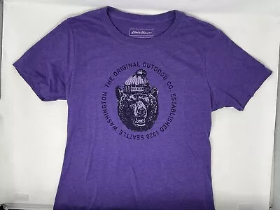 Eddie Bauer Women's L Large Alaska Purple Polar Bear Tee • $19.95