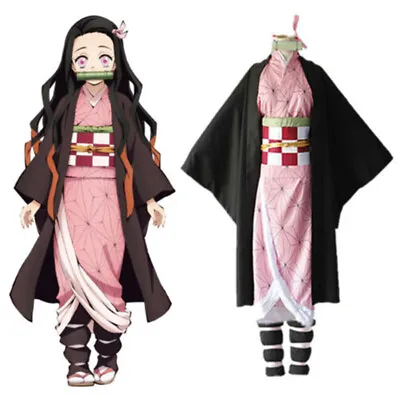 $38.39 • Buy Anime Demon Slayer Nezuko Kamado Costume Kimetsu No Yaiba Party Cosplay S-2XL