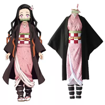 Anime Demon Slayer Nezuko Kamado Costume Kimetsu No Yaiba Party Cosplay S-2XL • $28.39