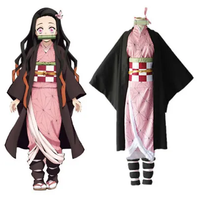 Demon Slayer Nezuko Kamado Costume Kimetsu No Yaiba Party Cosplay Anime S-2XL • $40.49