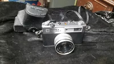 Vintage YASHICA MG-1 Film Camera With Case Yashinon 4.5mm 1:2.8 Lens Untested • $14.99