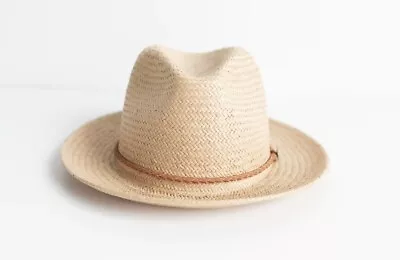 Two Roads Wynwood Straw Fedora Sun Hat - Natural - Size 55/Small W/ Original Box • $70