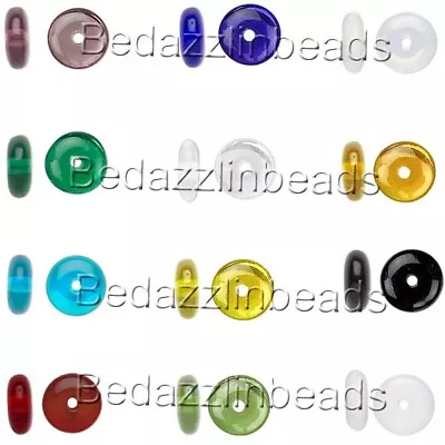 10 Flat 8mm Round X 3.5mm Thick Rondelle Spacer Czech Glass Loose Disc Beads • $1.99