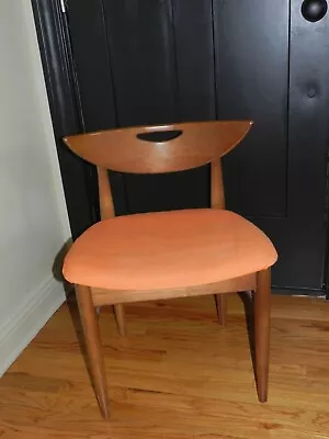 Vtg MCM Maple Bentwood Curved Chair Danish Modern Style Orange Statesville Co. • $199.95