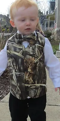 Realtree Max-4 Camo Full Back Adjustable Formal Wedding Vest Boy Kids Childs • $35