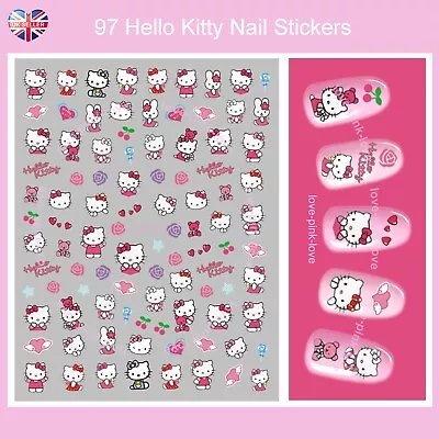 🌸HELLO KITTY SANRIO 97 3D Nail Art Stickers Decals Transfers Kawaii UK SELLER🌸 • £2.99