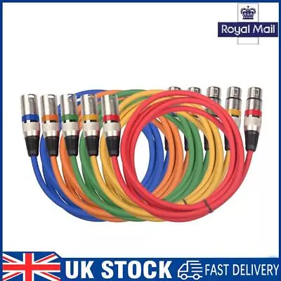 5pcs 3Pin XLR Cable Male To Female Foil+Braided Shielded Audio Cable (1 M) • £16.09