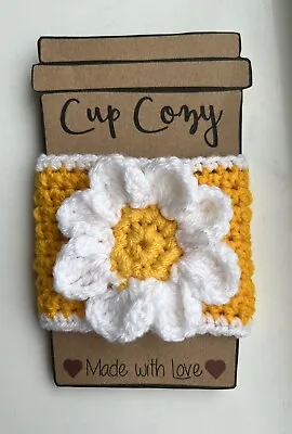 £3.50 • Buy Travel Mug Coffee - Crochet Cup Cosy- Cozy Sleeve - Daisy Design -