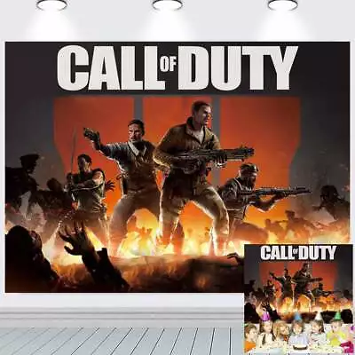 Call Of Duty Birthday Backdrop Banner Vinyl Poster Boys Party Supplies 7x5ft • $25
