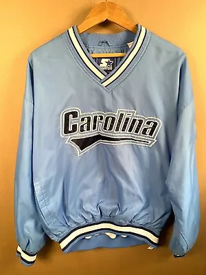 North Carolina Tar Heels Starter Windbreaker Pullover Jacket Size Large Vintage • $49.97