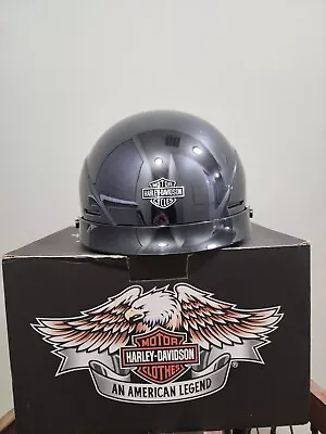 Harley Davidson Motorcycle Half Helmet Titanium Chrome Black Large 98257-08vm  • $59.99