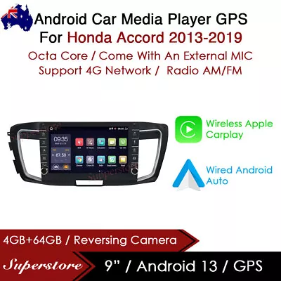 9” Android 13 Car Stereo Non-DVD GPS  Head Unit For Honda Accord 2013-2019 • $559.95