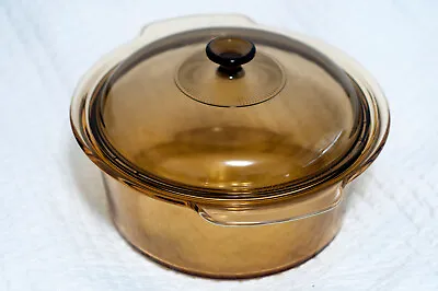 Pyrex Corning Vision Amber Stock Pot Dutch Oven With Lid 5L Made In France • $45