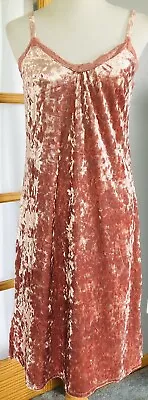 Bobeau Slip Summer Dress Sz S Polyester Blend Pink Velvet Spaghetti Strap Lined • $18
