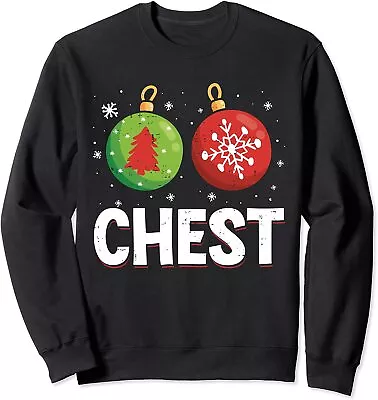 Funny Chest Nuts Matching Chestnuts Christmas Couples Unisex Crewneck Sweatshirt • $26.99