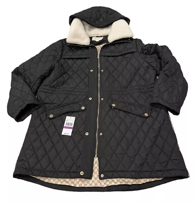 Michael Kors Women's Faux Fur Hood Quilted Coat Black Size XXL FREE Shipping • $55.99
