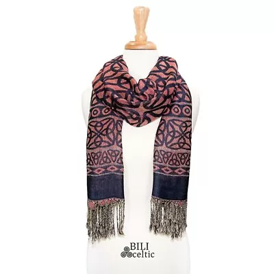 Gaelsong BILI Celtic Rita Trinity Knot Scarf For Women Navy/Rose Radiant Color • $30