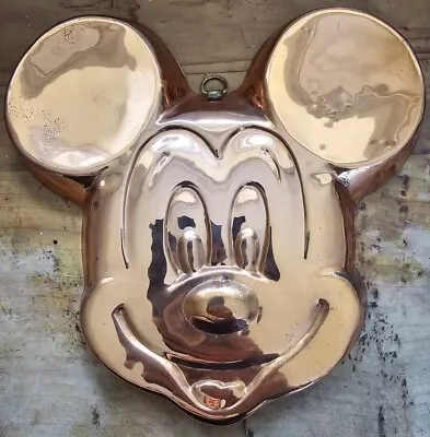 Copper Mickey Mouse Cake Mould Or Jelly Mold Vintage Disney Jello • £34.99