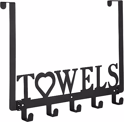 Over The Door Towel Rack Metal Bath Towel Holder Hanger For Bathroom Bedroom • $18.95