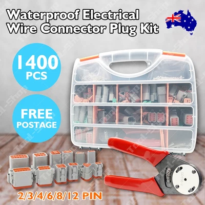 $128.50 • Buy Deutsch DT Connector Plug Kit 1400pc With Crimp Tool Automotive #DT-KIT3-TR AU