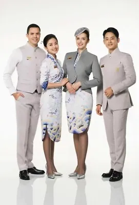 £733.34 • Buy China Hainan Airlines Cabin Crew Uniform Cheongsam And Jacket Hairpin Three-piec