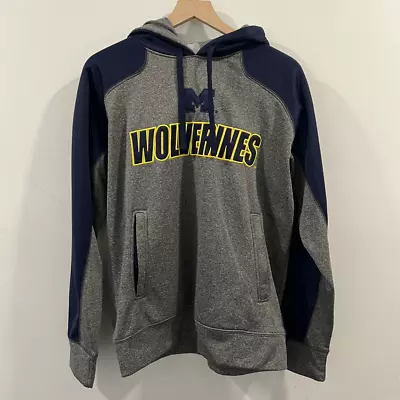 Michigan State Wolverine Hoodie Mens Medium Gray Sweatshirt NCAA Football • $20