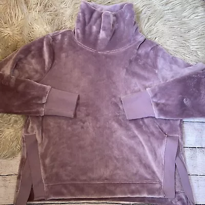 Athleta Double Cozy Karma Funnel Neck Sweatshirt Flora Mauve Womens Medium S1 • $19.87