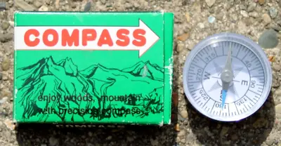 Vintage Made In Taiwan Precision Small Hand Compass Model CD-7PW Original Box • $6.99