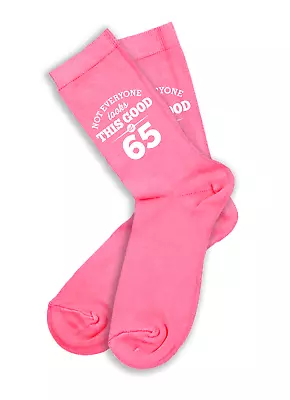 65th Birthday Gift Present Idea For Ladies Her Women 65 Pink Socks Fun Keepsake • £6.95