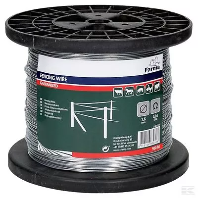 1.6MM GALVANISED FENCING WIRE 500M Electric Fence Solid Single Strand Steel • £29.95