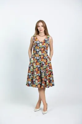 Library Books Print Swing Dress By Eva Rose • $98