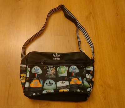 $60 • Buy Adidas Messenger Bag Shoe Heel AOP Print Logo Trefoil Logo Multicolor Airliner
