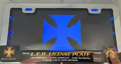 LED IRON CROSS LICENSE PLATE FRAME UNIVERSAL LED LIGHT UP PLATE(fit Ford) • $19.99