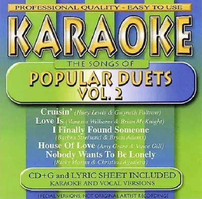 New CD KARAOKE Songs Of Popular Duets V.2 ~Amy Grant/Vince GillStreisand/Bryan  • $8.75