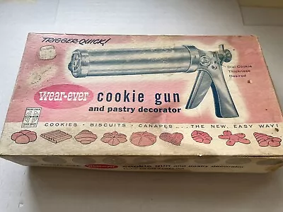 Vintage Wear-Ever Cookie Press Gun Pastry Decorator Original Pink Box • $16