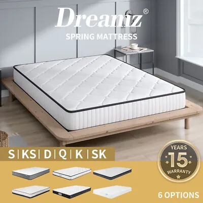 $163.99 • Buy Dreamz Bedding Mattress Spring Queen Double King Single HD Foam Firm 13CM-23CM