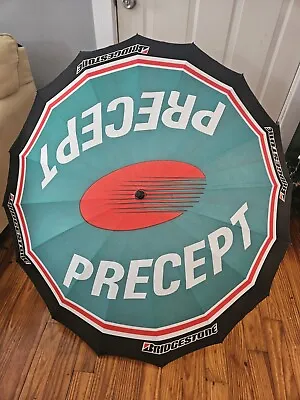 VTG Bridgestone Precept Golf Umbrella 90s 80s Green White Black Made In USA  • $55