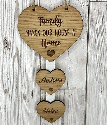 £7 • Buy Personalised Family Make A House A Home Hanging Heart New Home Housewarming Gift