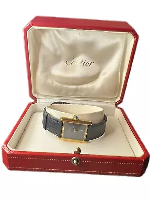 Excellent Condition Vintage Must De Cartier Tank Vermeil Argent W Box • $1570.99