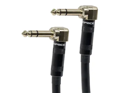 Monoprice 1/4 Inch (TRS) Right Angle Male To Male 16AWG Cable Cord 10ft Black • $16.98