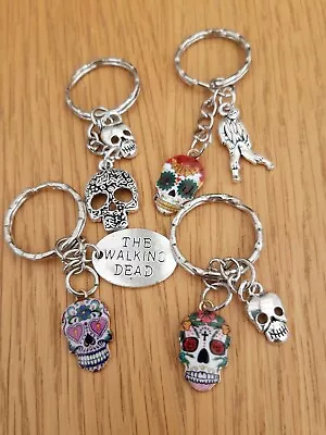 Enamel Colour Retro Mexican Sugar Skull Extra Pendant Keyring/Bag/Purse/ Charms • £3.25