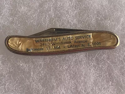 Vintage Ambassador USA Advertising Pocket Knife Baltimore Wareheims Auto Service • $20