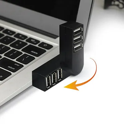 $5.03 • Buy Expanding NEW USB Hub For Notebook Black Adapter Mini 3 Ports Splitter