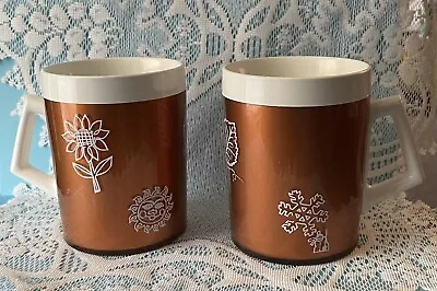 2 Vintage West Bend Thermo-Serv Copper 4 Seasons Insulated Mug Cup • $7